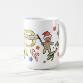 Retro Style Niedliches Weihnachtsmonogramm P mit N Kaffeetasse (VorderseiteRechts)
