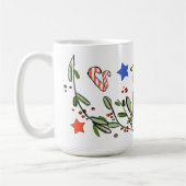 Retro Style Niedliches Weihnachtsmonogramm P mit N Kaffeetasse (Links)