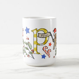 Retro Style Niedliches Weihnachtsmonogramm P mit N Kaffeetasse