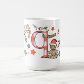 Retro Style Niedliches Weihnachtsmonogramm Q mit N Kaffeetasse (Mittel)