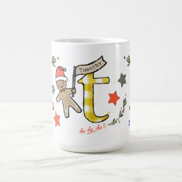 Retro Style Niedliches Weihnachtsmonogramm T mit N Kaffeetasse