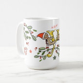 Retro Style Niedliches Weihnachtsmonogramm Y mit N Kaffeetasse (Vorderseite Links)