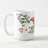 Retro Style Niedliches Weihnachtsmonogramm Y mit N Kaffeetasse (Links)