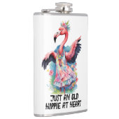 Retro Style Old Hippie bei Heart Dancing Flamingo Flachmann (Rechts)
