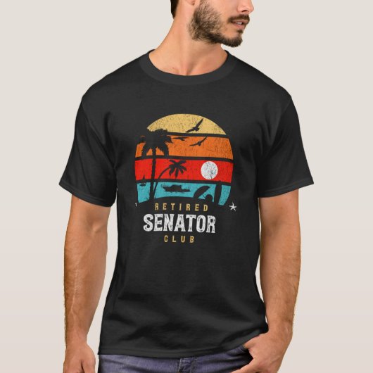 Retro Style Pension Gag Idee Ruhender Senator T-Shirt (Vorderseite)