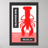 Retro Style Personalisiert Crawfish / Hummer Poste Poster (Vorne)