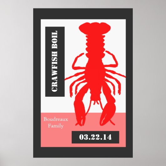 Retro Style Personalisiert Crawfish / Hummer Poste Poster (Vorne)