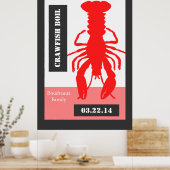 Retro Style Personalisiert Crawfish / Hummer Poste Poster (Küche)