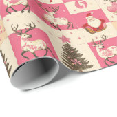 Retro Style Pine Tree und Santa Geschenkpapier (Rolleneckpunkt)