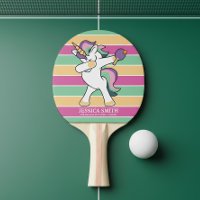 Retro Style Ping Pong Dabbing Unicorn