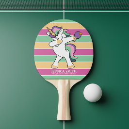 Retro Style Ping Pong Dabbing Unicorn Tischtennis Schläger