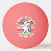 Retro Style Ping Pong Dabbing Unicorn Tischtennisball (Rückseite)