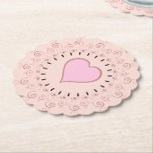 Retro Style Pink Heart Untersetzer (angewinkelt)