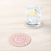 Retro Style Pink Heart Untersetzer (Vor Ort)