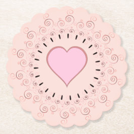 Retro Style Pink Heart Untersetzer