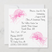 Retro Style Pink Lady Cocktail Party Einladungen (Rückseite)