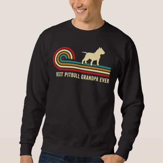 Retro Style Pitbull Opa Pittie Opa Pit Bul Sweatshirt (Vorderseite)