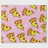 Retro Style Pizza Slices Seamless Pattern Geschenkpapier (Flach)