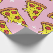 Retro Style Pizza Slices Seamless Pattern Geschenkpapier (Ecke)