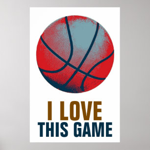 Retro Style Pop Art Basketball Motivierend Poster