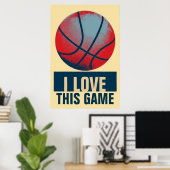 Retro Style Pop Art Basketball Motivierend Poster (Heimbüro)