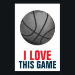 Retro Style Pop Art Basketball Motivierend Poster<br><div class="desc">Ich Liebe dieses Spiel. Beliebte Sportarten - Basketball Motivierend Kunstwerke</div>