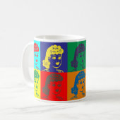 Retro-Style Pop Art Cartoon Tasse (Vorderseite Links)