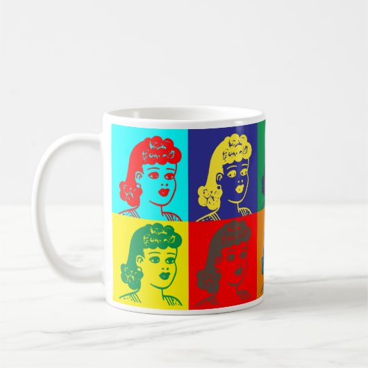 Retro-Style Pop Art Cartoon Tasse (Links)