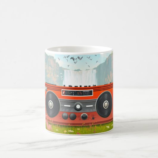 Retro-style portable radio cassette players kaffeetasse (Mittel)