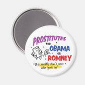 Retro Style Prostituierte für Obama oder Romney Ma Magnet (Vorderseite/Rückseite)