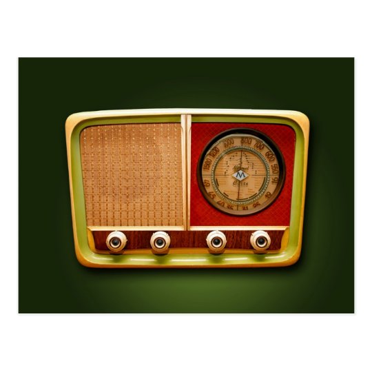 retro style radio postkarte