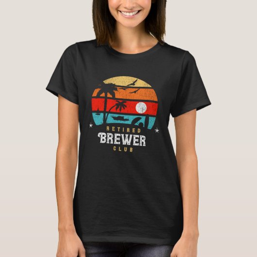 Retro Style Retirement Gag Idea Funny Retired Brew T-Shirt (Vorderseite)