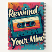 Retro Style rewind your mind Notizblock (Rückseite)