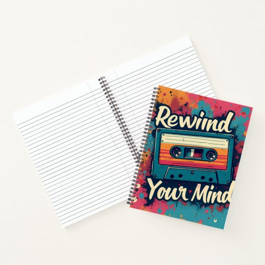 Retro Style rewind your mind Notizblock (Innenseite)