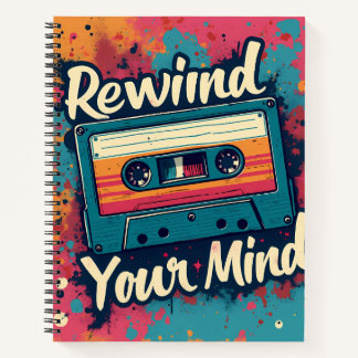 Retro Style rewind your mind Notizblock