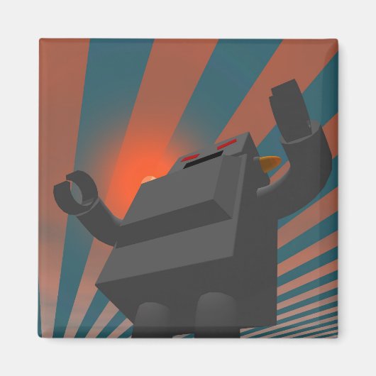 Retro Style Robot 4 Magnet (Vorne)