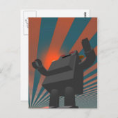 Retro Style Robot 4 Postkarte (Vorne/Hinten)