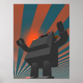 Retro Style Robot 4 Print Poster (Vorne)