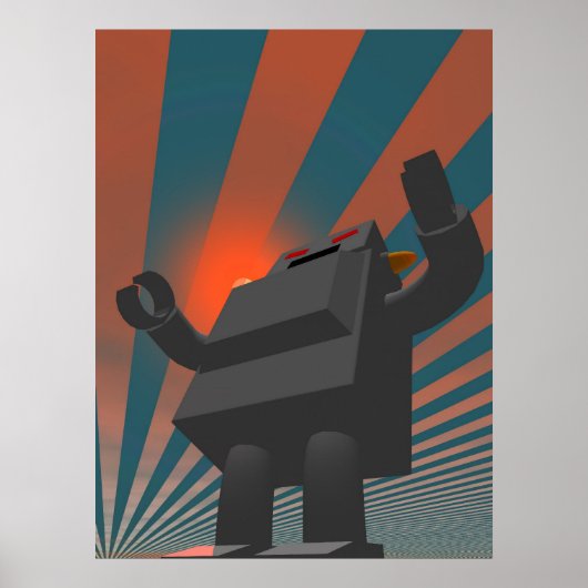 Retro Style Robot 4 Print Poster (Vorne)