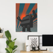 Retro Style Robot 4 Print Poster (Heimbüro)