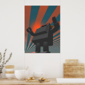 Retro Style Robot 4 Print Poster (Küche)