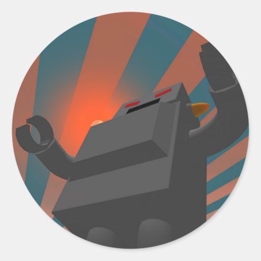 Retro Style Robot 4 Sticker (Vorderseite)