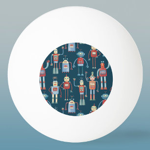 Retro Style Robots der 1950er Jahre Tischtennisball