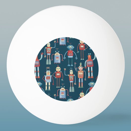 Retro Style Robots der 50er Jahre Tischtennisball