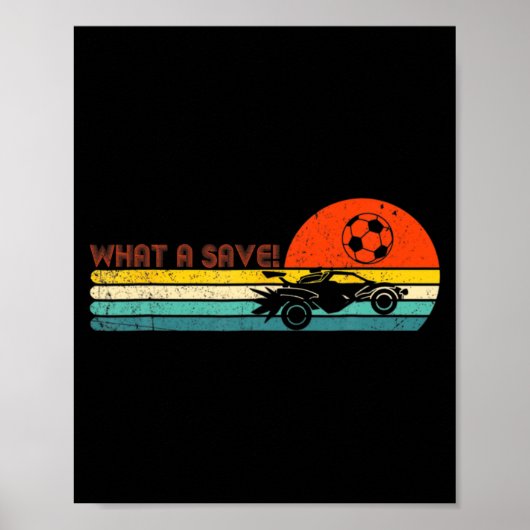 Retro Style Rocket Rc Soccer Car League Funny Game Poster (Vorne)