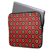 Retro Style - Rotes schwarzes Muster Laptopschutzhülle (Vorderseite Links)