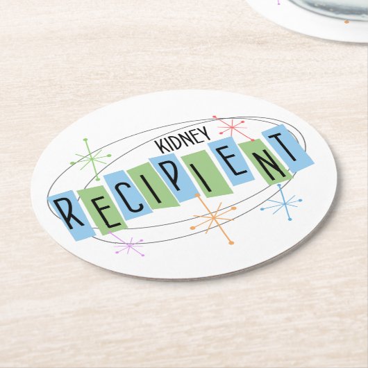 Retro Style Runder Pappuntersetzer (Angewinkelt)