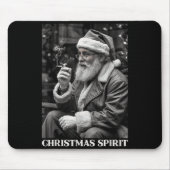 Retro Style Santa Claus Smoking Cigarette Christma Mousepad (Vorne)