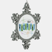 Retro Style Schneeflocken Zinn-Ornament (Links)