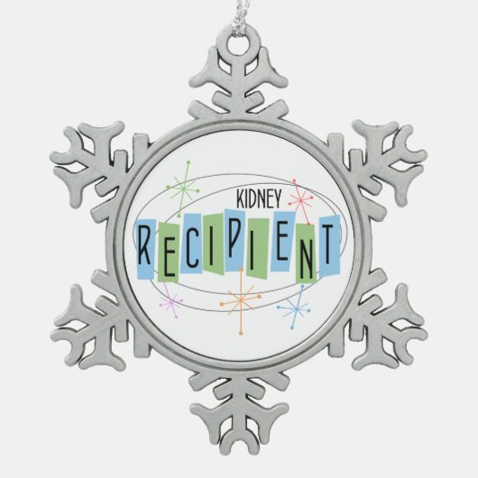 Retro Style Schneeflocken Zinn-Ornament (Vorderseite)